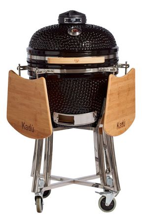 Parrilla Kamado Bbq Grill Kadu K18 Ahumador Ceramico Negro