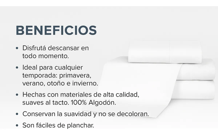 Juego De Sabanas 2 Plazas Queen Cannon 144 Hilos 100% Algodón - Vista 2