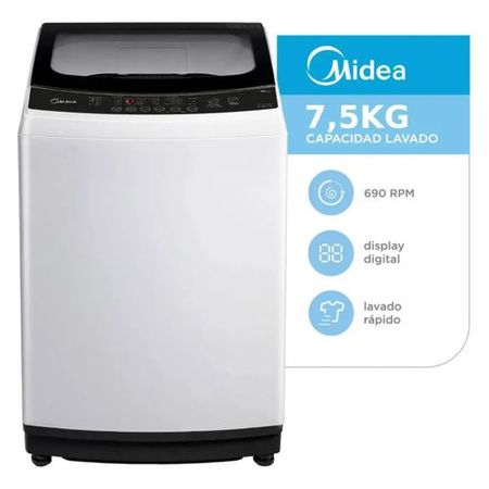 Lavarropa Midea Carga Superior 7.5kg Blanco