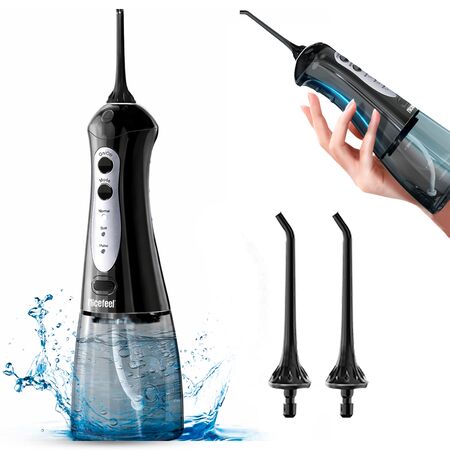 Irrigador Bucal Portatil Nicefeel Inalámbrico 300ml 2 Boquillas Intercambiables 5 Modos
