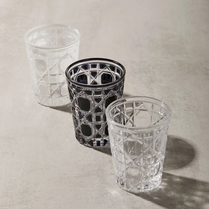 Set 6 Vasos Sakura 300ml Winterfell Negros Vidrio Labrado Negro - Vista 3