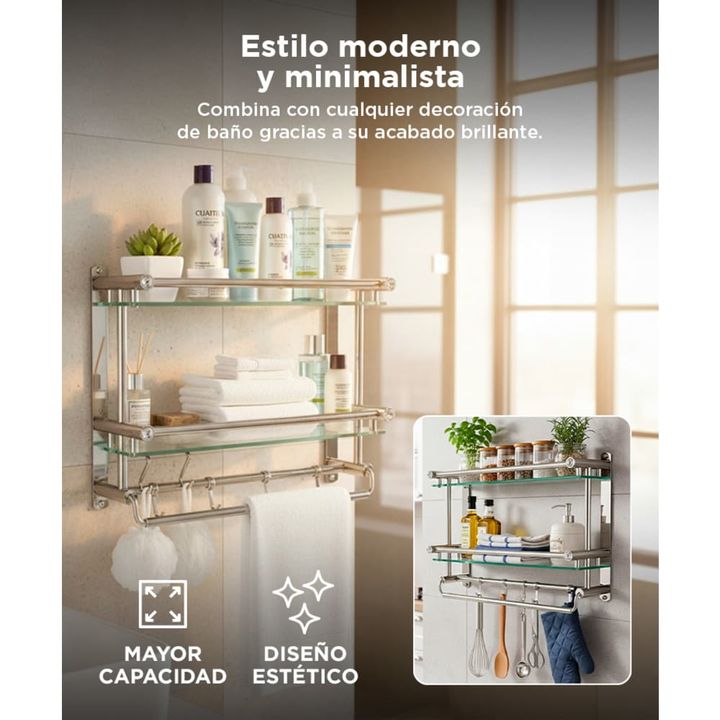 Organizador de Baño Gadnic BH01 Moderno Estante Porta Toalla - Vista 5