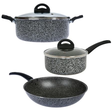 Bateria de Cocina Cacerola Olla Wok Pedra Gris Aston