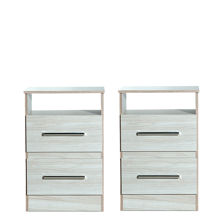 Combo x2 Mesa de luz Melamina Reforzada Maximo Fortaleza Marfil