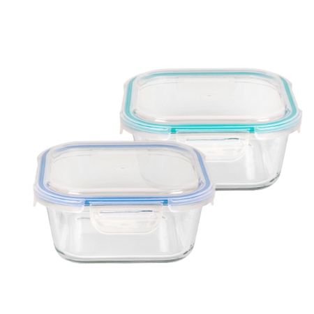 Recipiente Contenedor De Vidrio 800Ml Con Tapa Cuadrado