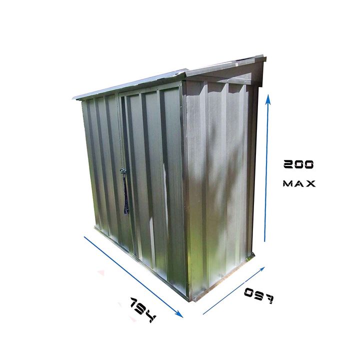 Deposito Armario Caseta Cobertizo de jardin 2x1 Techo 1 agua DON ACERO - Vista 2