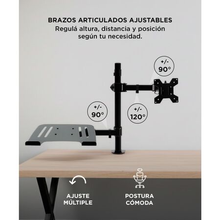 Soporte Doble Brazo Gadnic Para Monitor y Notebook 13-32