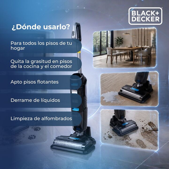 Aspiradora y Trapeadora Inalámbrica Duo Pro Max Black & Decker BXUVXA04 - Vista 7