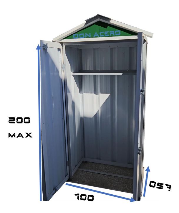 Armario Deposito Galpon de jardin 1x057x2 Verde + piso + estante DON ACERO - Vista 2