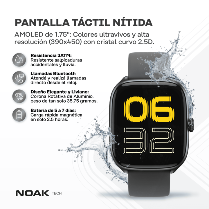 Smartwatch Noak A25 Style 1.75" Amoled 3ATM - Vista 3