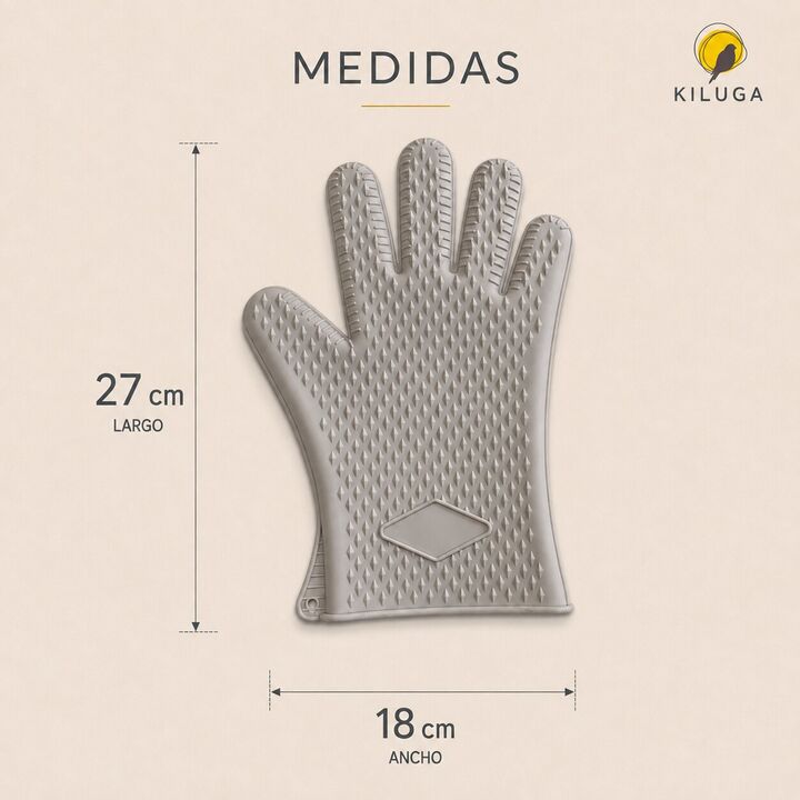 Manopla De Silicona Aislante Para Horno Beige - Vista 2