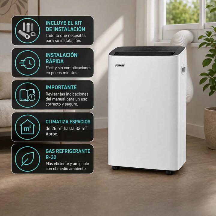 Aire Acondicionado Surrey Portátil Smart Wi-fi 3000 Kcal/h - Vista 3