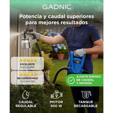 Pistola de Pintura Gadnic PG2000 650w Compresor