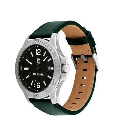 RELOJ ANALÓGICO TOMMY HILFIGER - CAJA CUARZO MALLA CUERO VERDE (RTH0695)