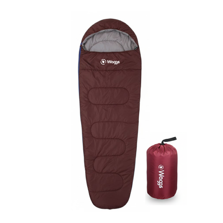 Bolsa De Dormir Térmica Capucha Impermeable Waggs Camping Rojo