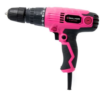 TALADRO ATORNILLADOR PERCUTOR SALKOR ROSA 10MM 300W-(601.APPR1000)