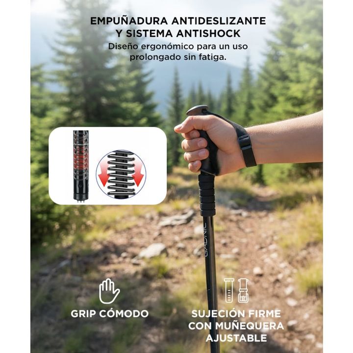 Kit de Bastones Trekking Gadnic Telescópico Antishock - Vista 4