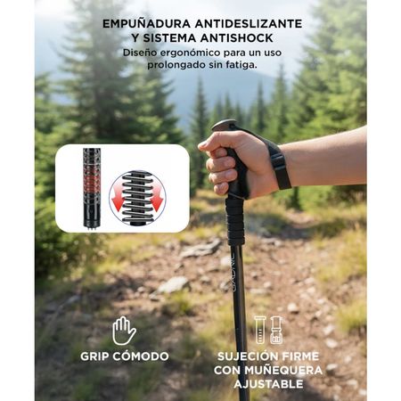 Kit de Bastones Trekking Gadnic Telescópico Antishock