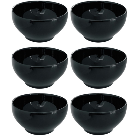 Set X6 Bowls Negros 600 Cc