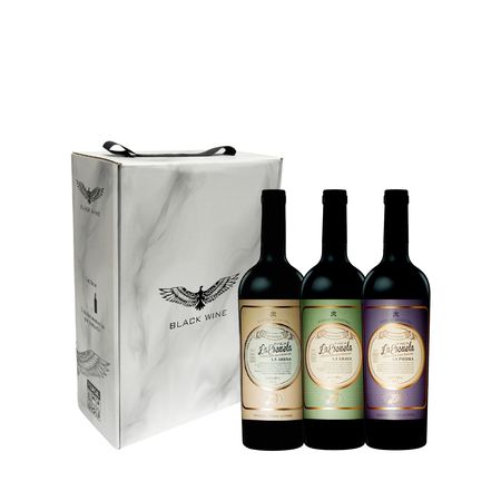 Set Vinos Tintos Finca La Escuela Malbec Seleccion x 3 Con Estuche