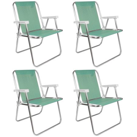 Combo x4 Sillas de Aluminio Mor Sannet Playa Camping 110 Kg