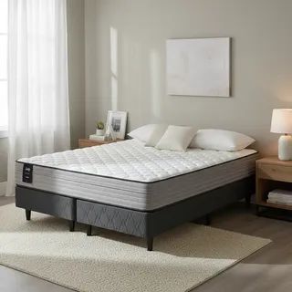 Sommier Y Colchón Queen (160x200) Sealy Linen SomUn