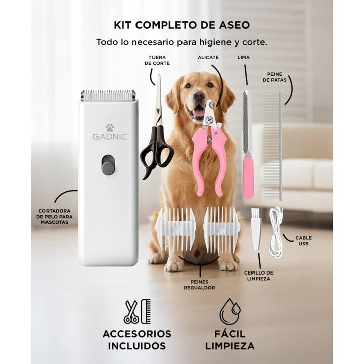 Maquina Para Rasurar Perros Gatos Gadnic + Accesorios de Aseo - Vista 5