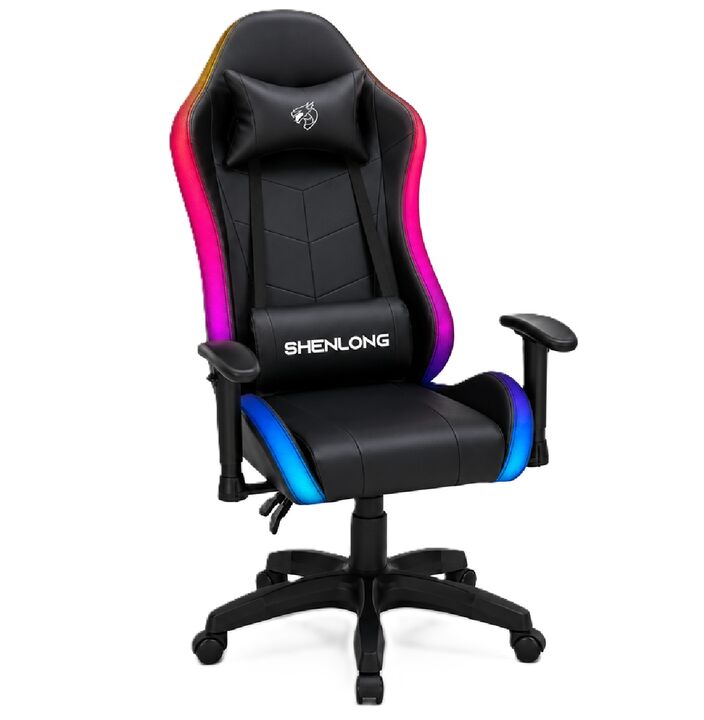 Combo Silla Gaming Shenlong GC150 Iluminación RGB + Escritorio Gamer ES0009 Fiplasto - Vista 8