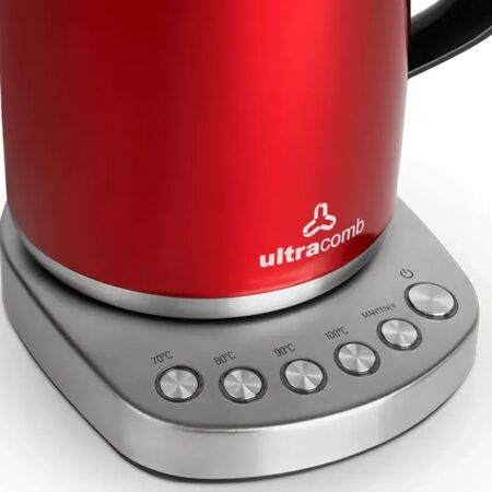 Pava Electrica Ultracomb 1.7L 2200W Digital Roja PE-4911