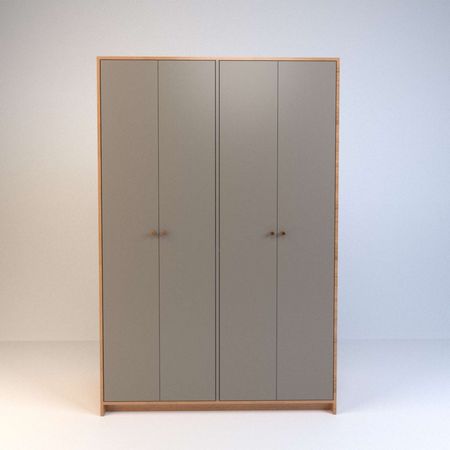 Placard De Abrir 1,2m 4 Puertas 2 Cajones Olmo Gris