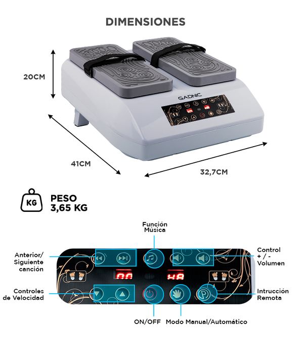 Masajeador Gadnic Easy Move Magnet Pro Piernas y Pies 3 Niveles - Vista 6