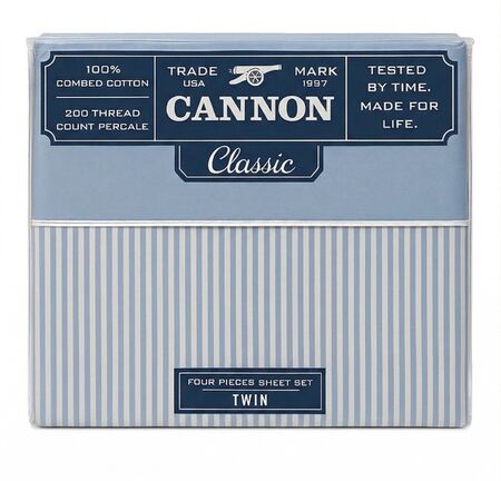 Juego De Sabanas Cannon medida 1 ½ Plazas  200 hilos 100% Algodón Classic