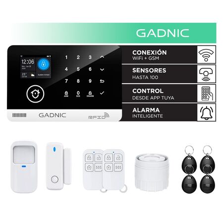Kit Alarma Inalámbrica Gadnic GSM Con App, Wifi Y Sensores Seguridad Hogar Control Remoto Tags