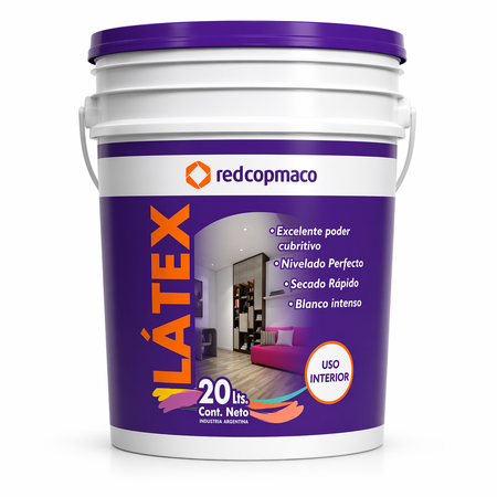 Pintura Látex Interior 20 Litros Copmaco Emapi Blanco Alto Rendimiento Paredes Interiores