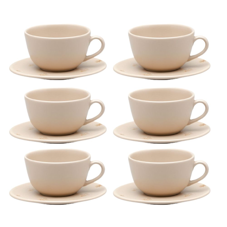 Set X 6 Tazas De Té Con Plato Afecto 200 Ml