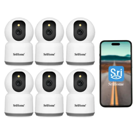 Kit de 6 Cámara de Seguridad IP SriHome 4MP Wifi 5g 24g