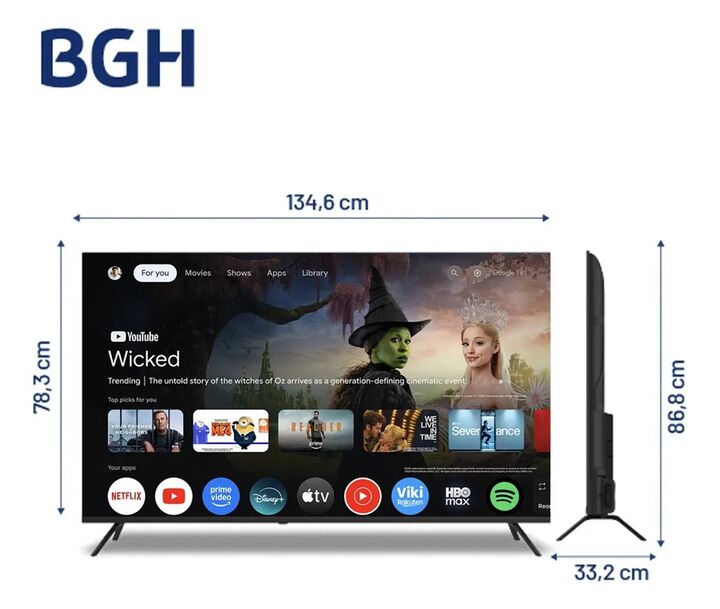 Combo Smart TV LED 60" BGH B6026US6G Ultra HD + Soporte LCD Wall Mount 26" a 63" De Regalo - Vista 2