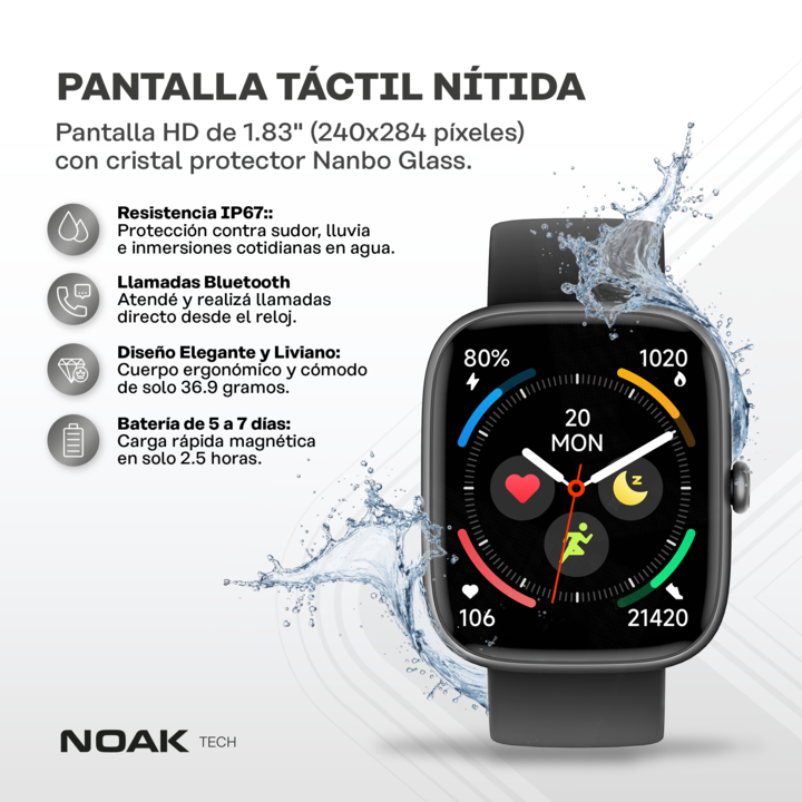 Smartwatch Noak M29 Plus 1.83TFT-LCD IP67 - Vista 3