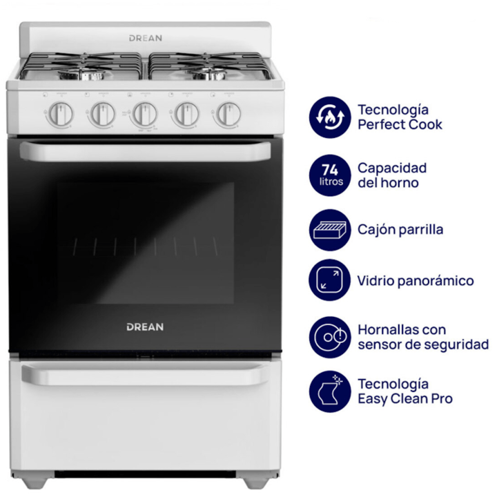 Cocina Drean 56Cm Blanca Multiigas Cd5602Ab0 - Vista 1