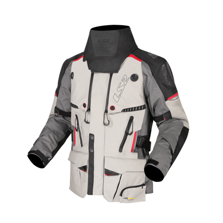 LS2 Campera Moto Apollo Cordura Hombre Gris Negro Roja