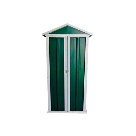 Armario Deposito Galpon de jardin 1x057x2 Verde + piso + estante DON ACERO 