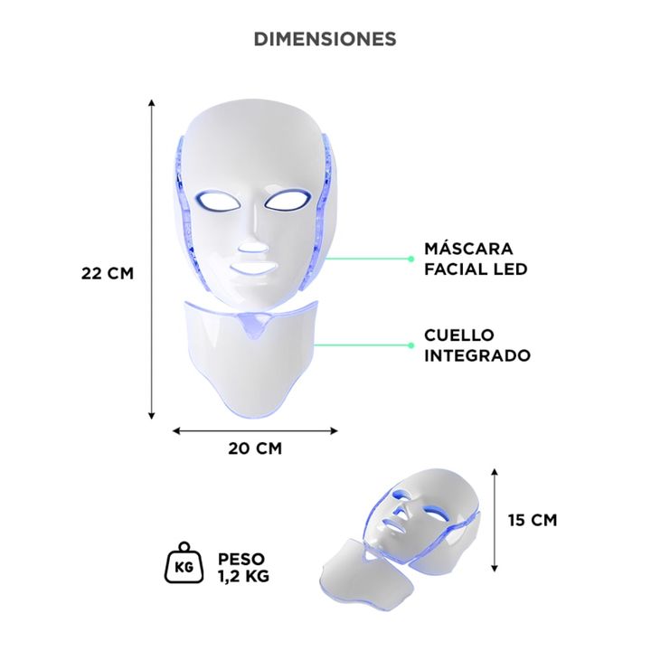 Mascara Facial Led Gadnic LT3.0 Terapia Acné Rejuvenecimiento - Vista 5