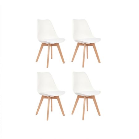 Combo X 4 Sillas Magnolia Asiento Y Respaldo En Polipropileno Garden Life F908600 Blanco