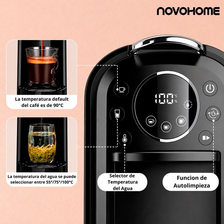 Cafetera Multicapsula 3 en1 Novohome Café Molido 20Bar 700Ml - Vista 5