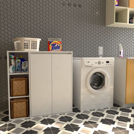 Organizador Multifunción Lavadero 2 Puertas y 2 Estantes Tables Cod: 4021 Blanco