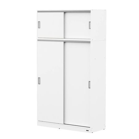 PLACARD MOSCONI 2 PUERTAS CORREDIZAS CON BAULERA / ALZADA MOSCONI 140 CM 56426 COLOR BLANCO