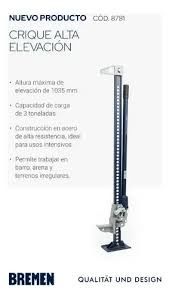 Crique de Alta Elevación Bremen 3 Toneladas para 4x4 Altura 1 Metro