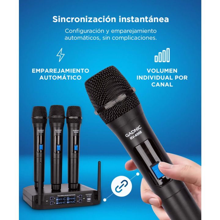 Kit de Micrófonos Inalámbricos Gadnic y Caja Receptora - Vista 4
