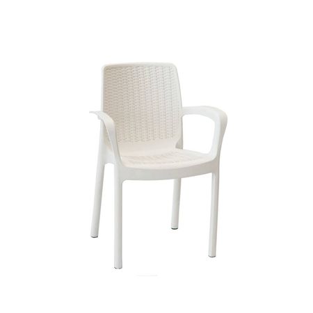 Sillón Pvc Voss Simil Rattan Guinea Blanco