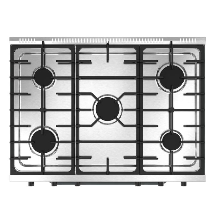 COCINA SAHO KUMA 18069 820 5 HORNALLAS PUERTA VIDRIO FUNDICION ACERO INOX - Vista 2